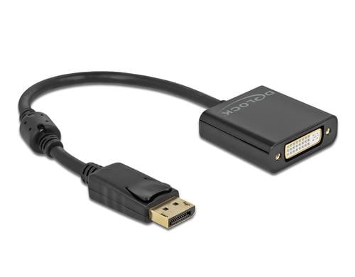 Adapter DP1.2 Stecker zu DVI Buchse, 4K Aktiv, 20cm, schwarz