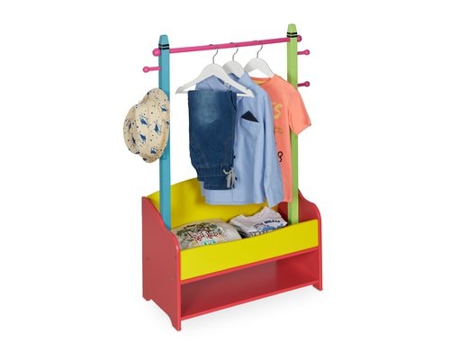 relaxdays Kindergarderobe mit Ablagen Mehrfarbig