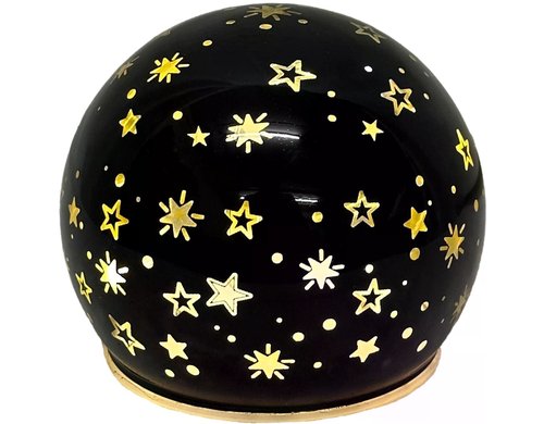 Dameco LED Glas Kugel D:10cm schwarz 10 LED ww, inkl. Timer 6/18h, exkl. 3xAA