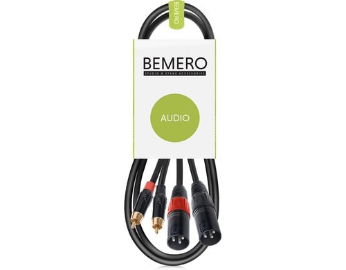 Bemero BAC2545-75BK 2x XLRm - 2x RCAm 0.75m Audio-Verbindungskabel, schwarz, M-Serie