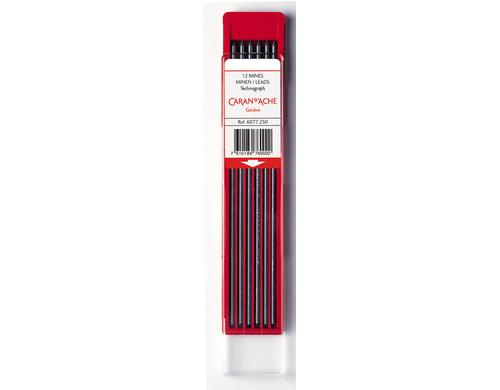 Caran d`Ache Technograph Mine fürs Fixpencil, H, 2mm, 12 Stück