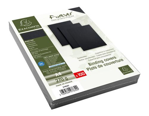 Exacompta Einbanddeckel Evercover Lederpr. 270g/m², Packung 100 Stk, Farbe Schwarz
