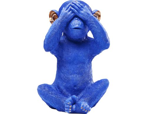 Kare Spardose Monkey Mizaru Blau Grösse: 23x24x35cm, Kunststoff