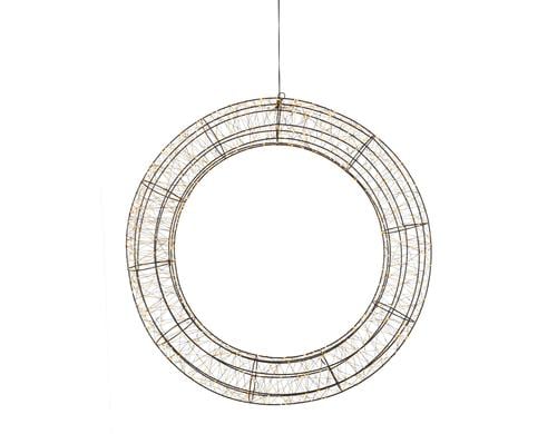 STT LED Angel Wreath Nero 78cm 1800LED sww, D78x9cm, black