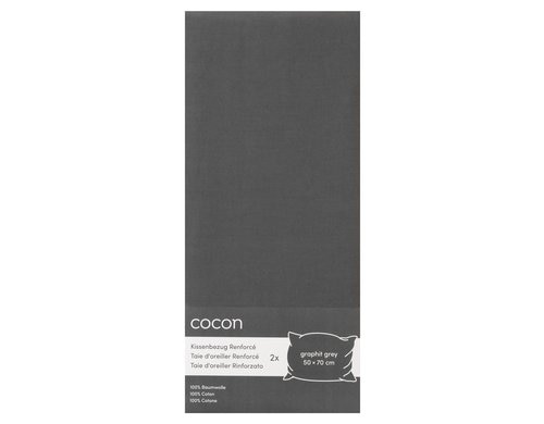 COCON Kissenbezug Renforcé 2 Stk., 50x70 cm, grau