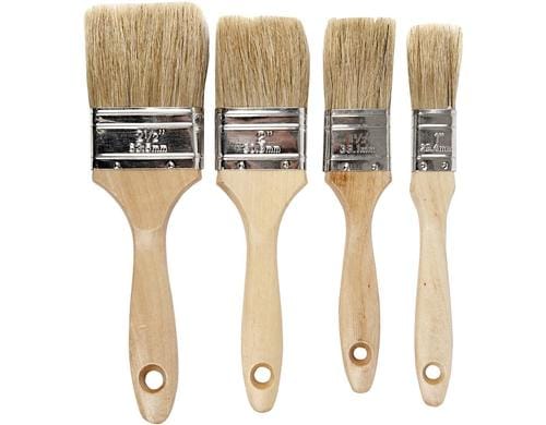 Creativ Company Lackierpinsel Flach 4 Stück, B 2.5 - 6.3 cm