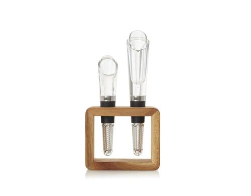 AdHoc Wein-Geniesser-Set 2-tlg. VINE Akazienholz, 9,6 x 4 cm x H 18 cm
