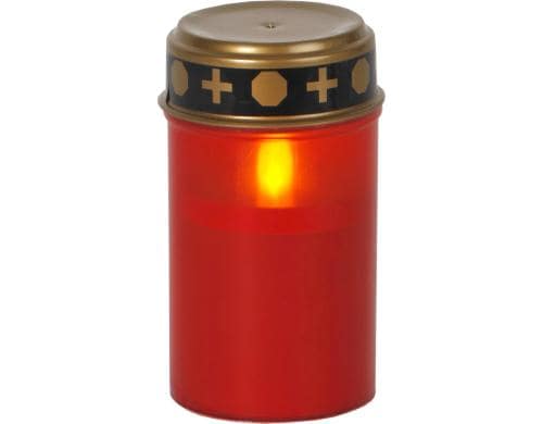 Star Trading LED Grablicht Serene Outdoor, Rot, 12cm Höhe, Timerfunktion