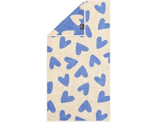 Cawö Duschtuch Heart Beats blau 70 x 140