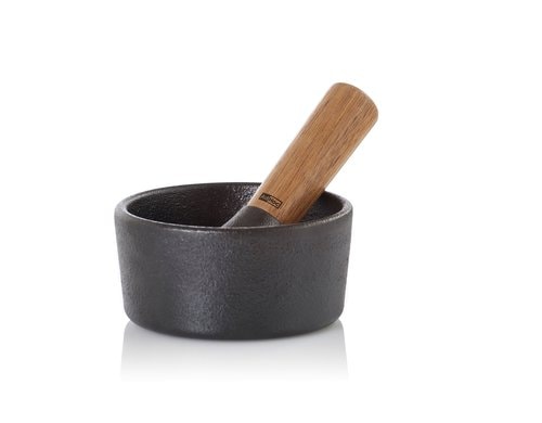 AdHoc Mörser CAMO MO15 Gusseisen/Akazie, Ø 12 cm x H 6 cm