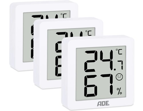 ADE digitales Thermo-/Hygrometer weiss 3er Set