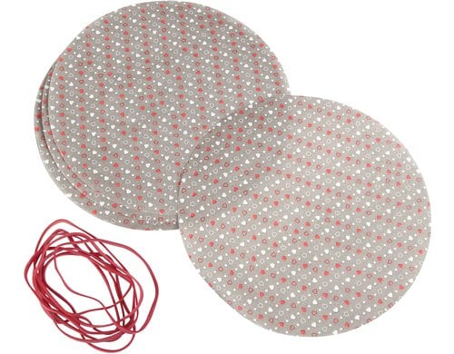 Dr. Oetker Deckchen Set  Marmeladengläser 8 Stk. Decken, 8 Stk. Gummis