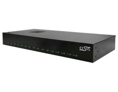 EXSYS EX-11016, 16-Port USB-C High Power Ladestation 480W
