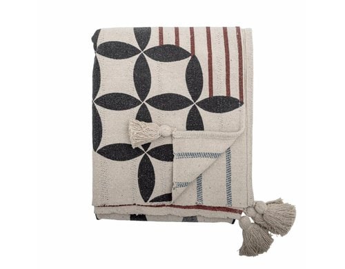 Bloomingville Decke Forma, 155x130 cm Rec. Baumwolle & versch. Materialien