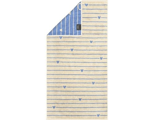 Cawö Duschtuch Heart Beats blau 70 x 140