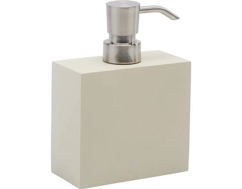 Aquanova Seifenspender Moon, Leinen 11x5x15 cm, Polymarmor, Edelstahl