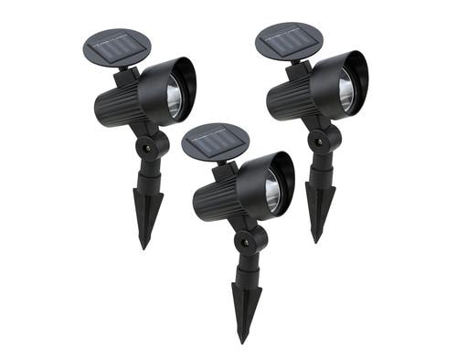 EGLO SOLAR  Gartenspot 3er Set Schwarz Solar / inkl. 4x LED 0,06W