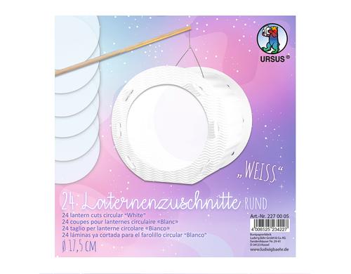 URSUS Laternen Rohlinge Zuschnitte 24 Stück, 17.5 cm, weiss