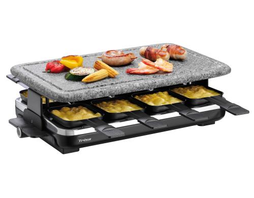 Trisa Raclette Hot Stone für 8 Personen abnehmbare Steinplatte mit Saftrinne