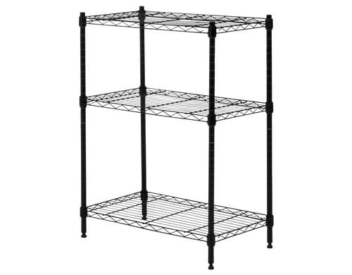 KRAFTER Regal schwarz, 3 Tablare, 34x59x76 cm
