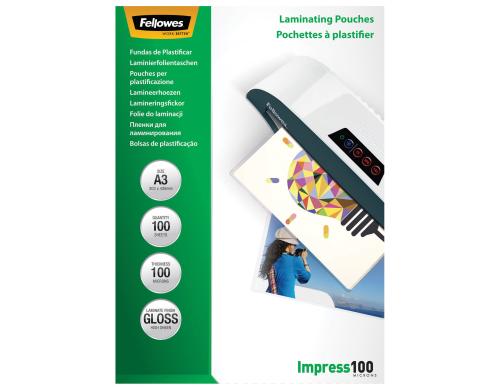 Fellowes Laminierfolien A3, 100 Mikron 100 Stück, 303x426mm