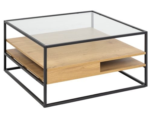 AC Design Couchtisch Randolf Stahl/Melamin/Glas, 80x80x40 cm