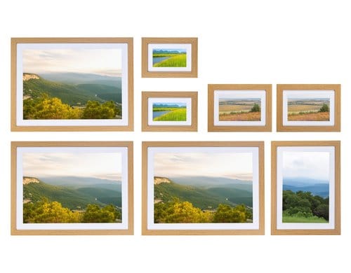 COCON Bilderrahmen Set à 8, natur MDF, Kunststoff Abdeckung