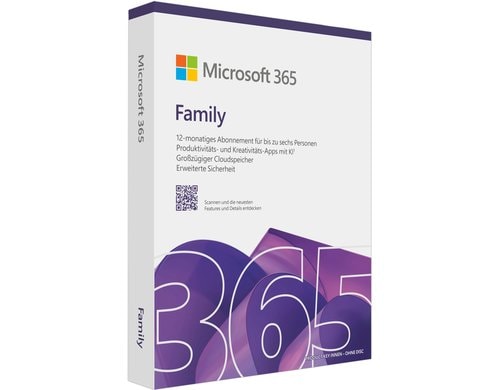 Microsoft 365 Family 6 User Box, Miete, Jahreslizenz, deutsch