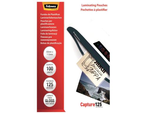 Fellowes Laminierfolien 125 Mikron 100 Stück, 83x113mm