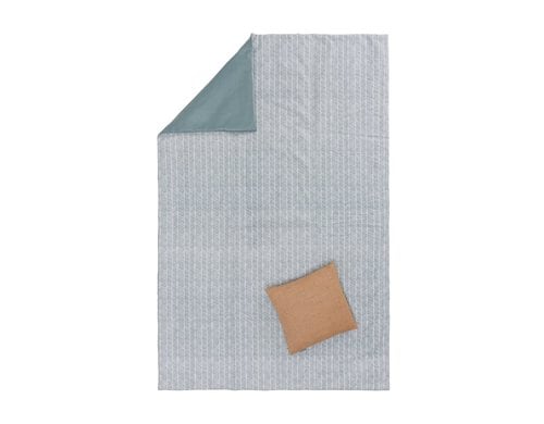 URBANARA Picknickdecke 190x130cm Mallur grüngrau/weiß