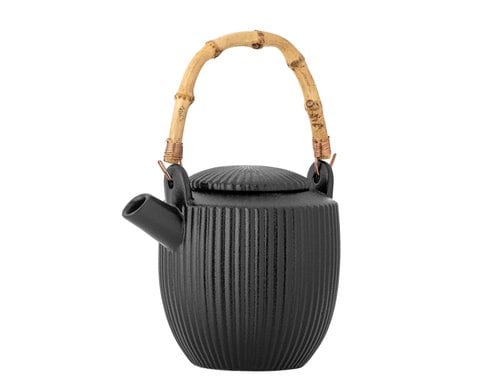 Bloomingville Teekanne Neri, Schwarz 13x24 cm (DxH), Steingut