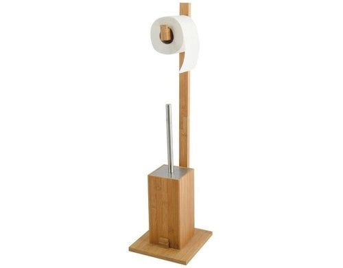 MSV Toilettengarnitur Bambus, Edelstahl
