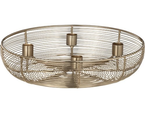 Eglo Adventskerzen Halter Hagony Metall, Ø 305, H 70, Gold,für Stabkerzen