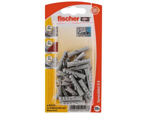 Fischer  45485 Nylondübel S 6 NV 30 Stück