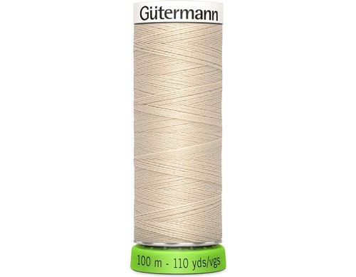 Gütermann Nähfaden rPET, beige Spule 100 m, Nr. 100, 100 % PES recy.