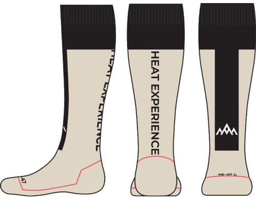 Heated Technical Socks w.batteries sand/black, M