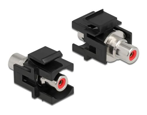 Delock Keystone Cinch-Buchse/Cinch-Buchse rot, schwarz