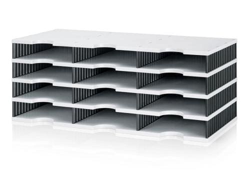 Styrodoc trio Standard-Einheit 12 Fächer hellgrau,schwarz