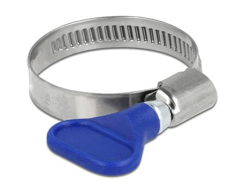 Delock Schlauchschellen 25-40mm, 5 Stück Edelstahl 400 SS mit Flügelmutter, Blau