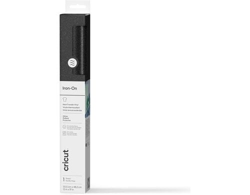 Cricut Aufbügelfolie Glitzer schwarz, 30.5 x 48.3 cm