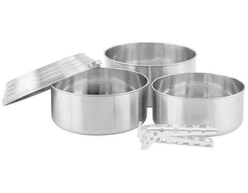 Solo Stove Edelstahltöpfe 3er-Set silber, Volumen: 1.25l, 1.5l & 2.0l