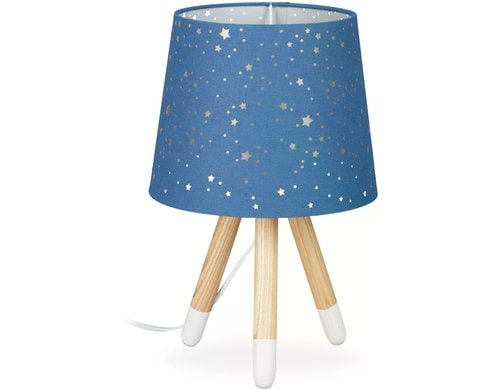 Relaxdays Tischlampe Sterne Dunkelblau