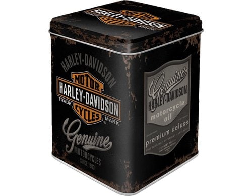 Nostalgic Art Teebox Harley Davidson Metall, 7.5x7.5x9.5 cm
