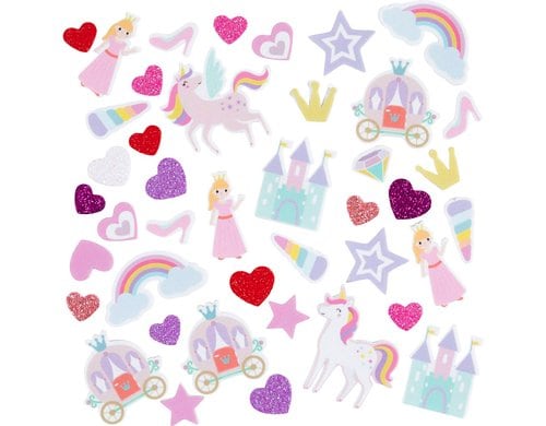 Creativ Company Moosgummi Stanzteile Einhorn & Prinzessin, 150 Stück