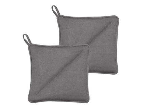 Södahl Topflappen Soft Grey 2er Set 20x20cm, grau, 100% Baumwolle