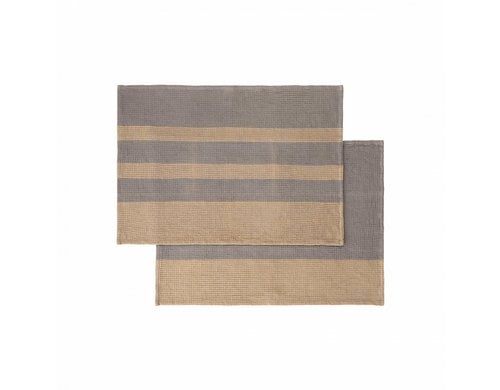 Blomus Geschirrtuch GANO 2er Set Steel Gray / Tan