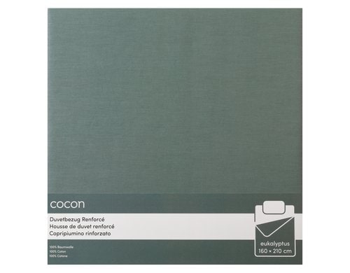 COCON, Duvetbezug Renforcé 160 x 210 cm, Eu 160x210 cm, eukalyptus