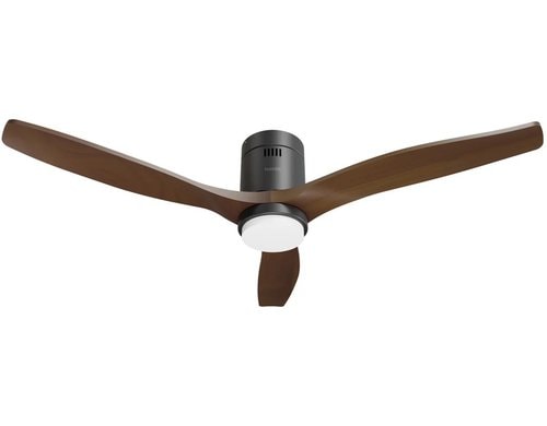 Hombli Smart Ceiling Fan & Light Black & Dark Wood, 1320mm, RGB&CCT