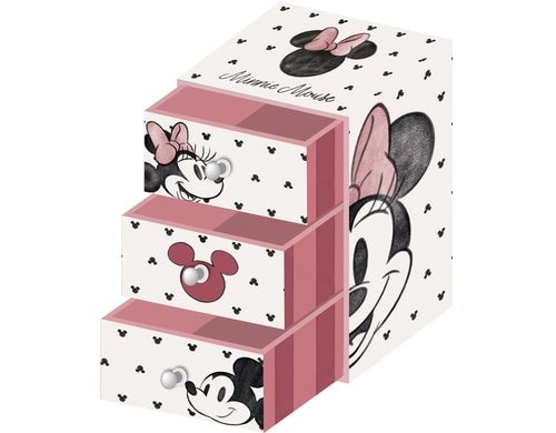 Arditex Schubladenbox Minnie Mouse 3 Stöckig, 9.5x7x15 cm