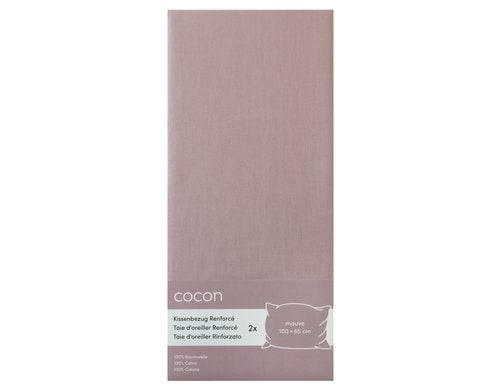 COCON, Kissenbezug Renforcé 100 x 65 cm, Ma 2 Stk., 100x65 cm, mauve